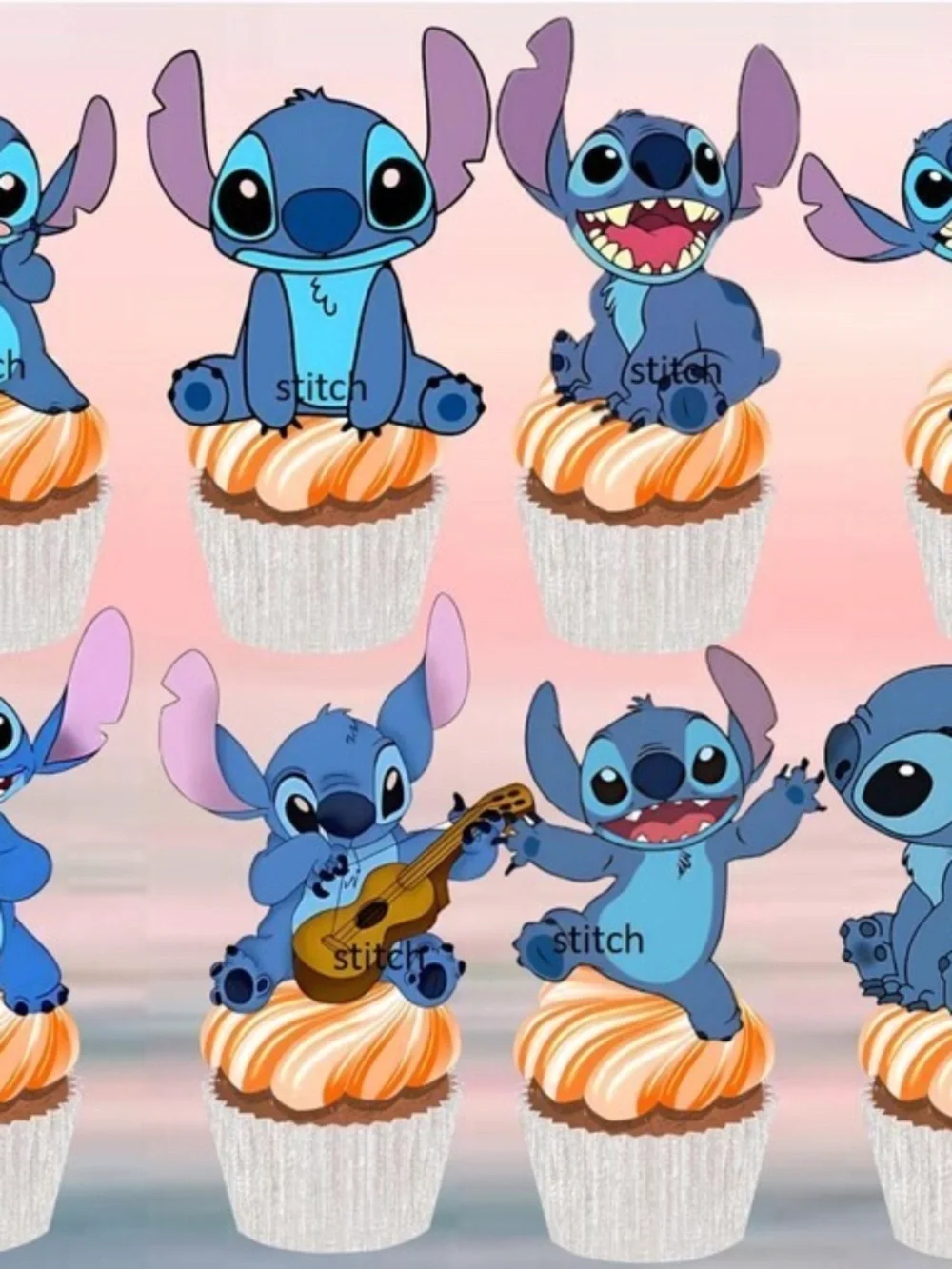24 Stitch Cupcake Toppers